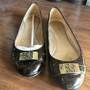 Coach A2912 London Crinkle Patent Leather Flats - Black - Women’s 7